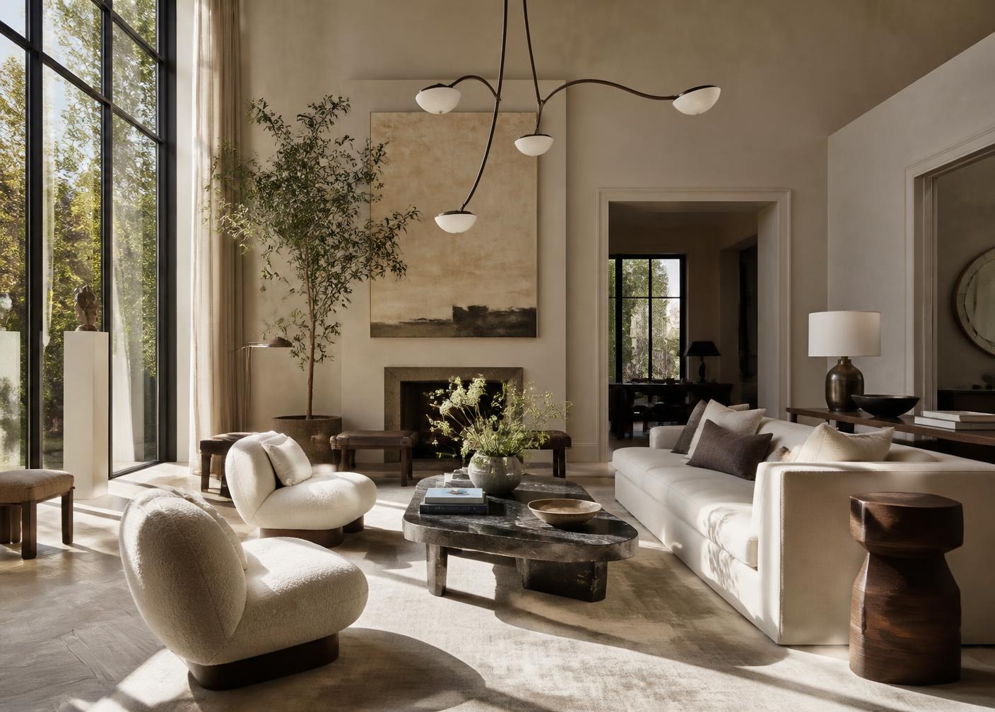 Elegantly staged luxury living room